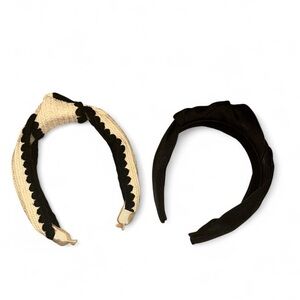 Top Knot Raffia Headband Universal Thread Tan/Black bundle